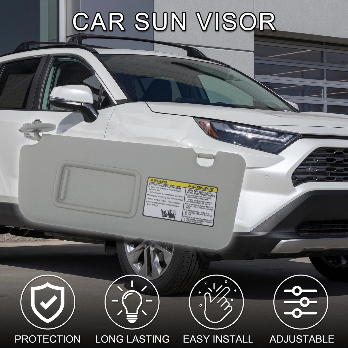 Left Driver Side Sun Visor w/ Mirror for Toyota RAV4 (No. 74320-42420-B0)