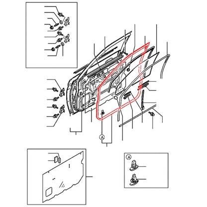 Weatherstrip for Mitsubishi Colt Triton L200 (K75T)