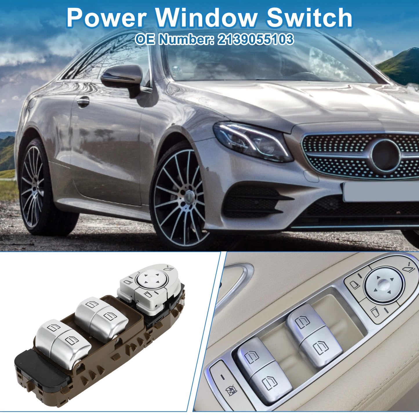 Front Driver Side Power Window Switch for Mercedes-Benz E-Class (2009–2016) No. 2139055103