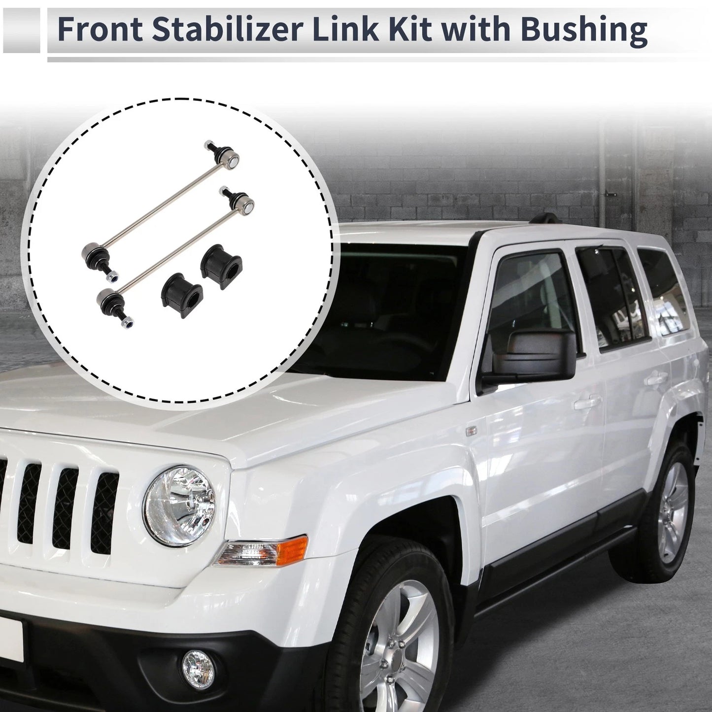 Set of 2 Front Stabilizer Bar Links with Bushings for Jeep Patriot (2007–2017)