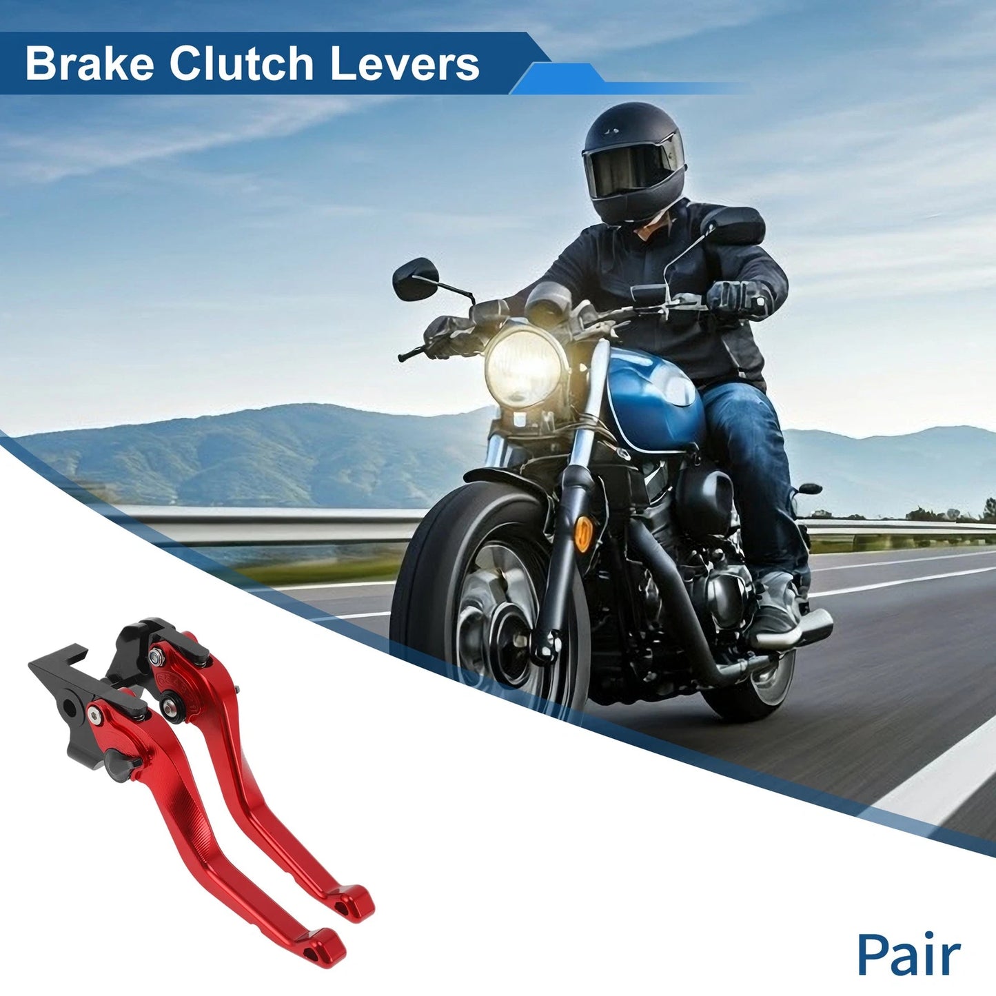 Short Brake Clutch Levers for Yamaha Tenere 700 (2019–2025) Red 1 Pair