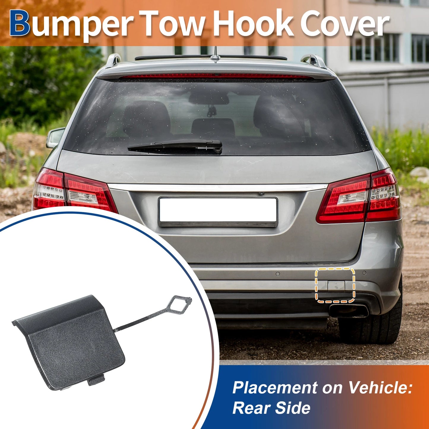 Tow Hook Cover for Mercedes-Benz W212 E200 (2010–2016) No.A2128850726 Gray