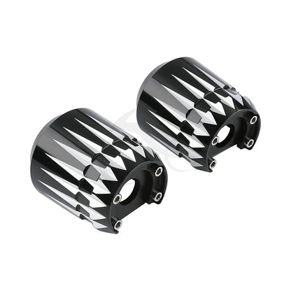 Black Lower Fork Slider Covers for Harley Road Street Electra Glide (84-2013)
