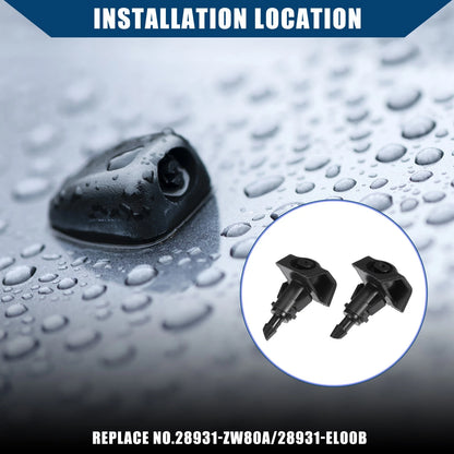 Set of 2 Windshield Washer Nozzles for Nissan (2010–2015) No.28931ZW80A