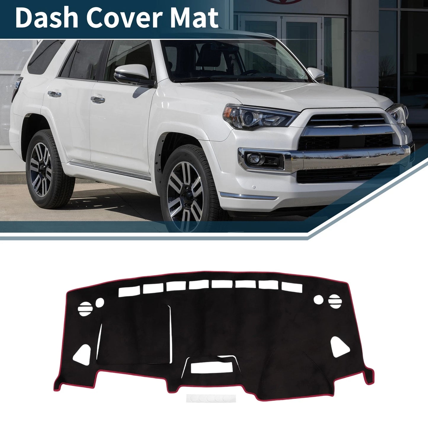 Dashboard Cover Mat for Suzuki Solio MA15S (2011–2015) Black Red Set of 1