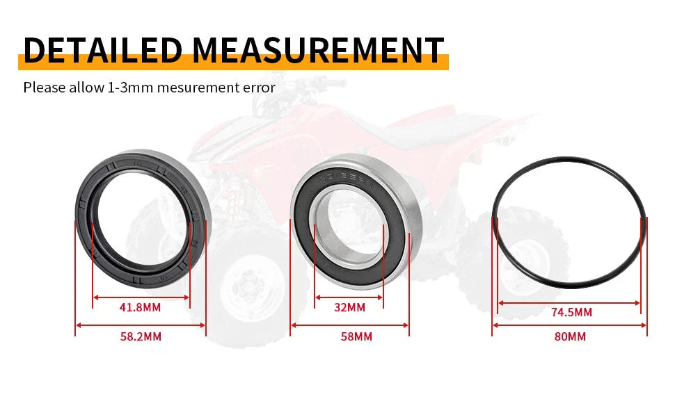 Left Rear Axle Wheel Bearing Seal for Honda Rancher TRX 420 (2014–2023)