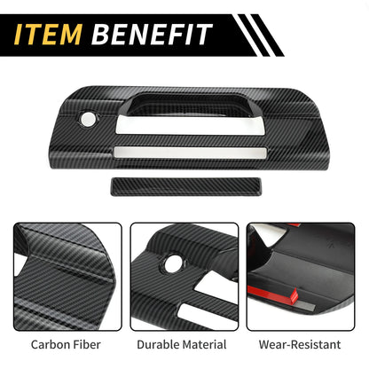 Set of 2 Carbon Fiber Pattern Trunk Door Handle Bowl Covers for Ford Ranger (2023–2024)