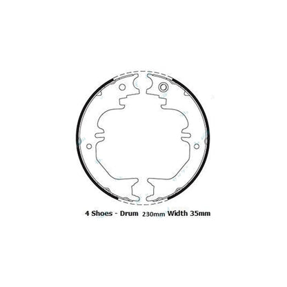 Hand Park Brake Shoes for Toyota Landcruiser HZJ105 (1998-2007)