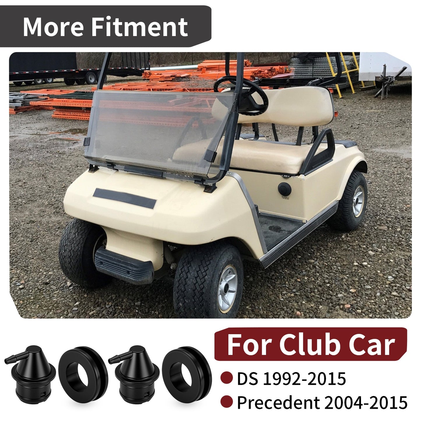 2 Fuel Tank Vent Insulation Grommets for Club Car DS Precedent (1992–2015)