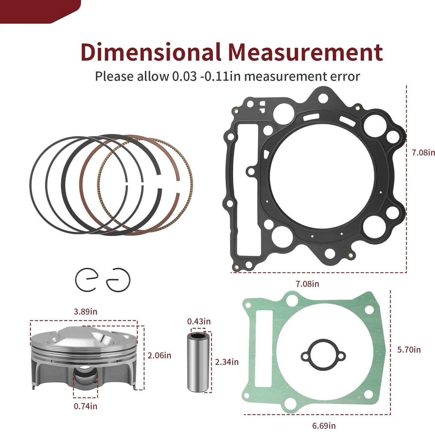 102mm Forged Piston & Top End Gasket for Yamaha Rhino YXR660 (2004–2007)