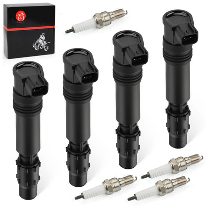 Set of 4 Ignition Coils with Iridium Spark Plugs for Honda CBR600F F4i (2002–2006)