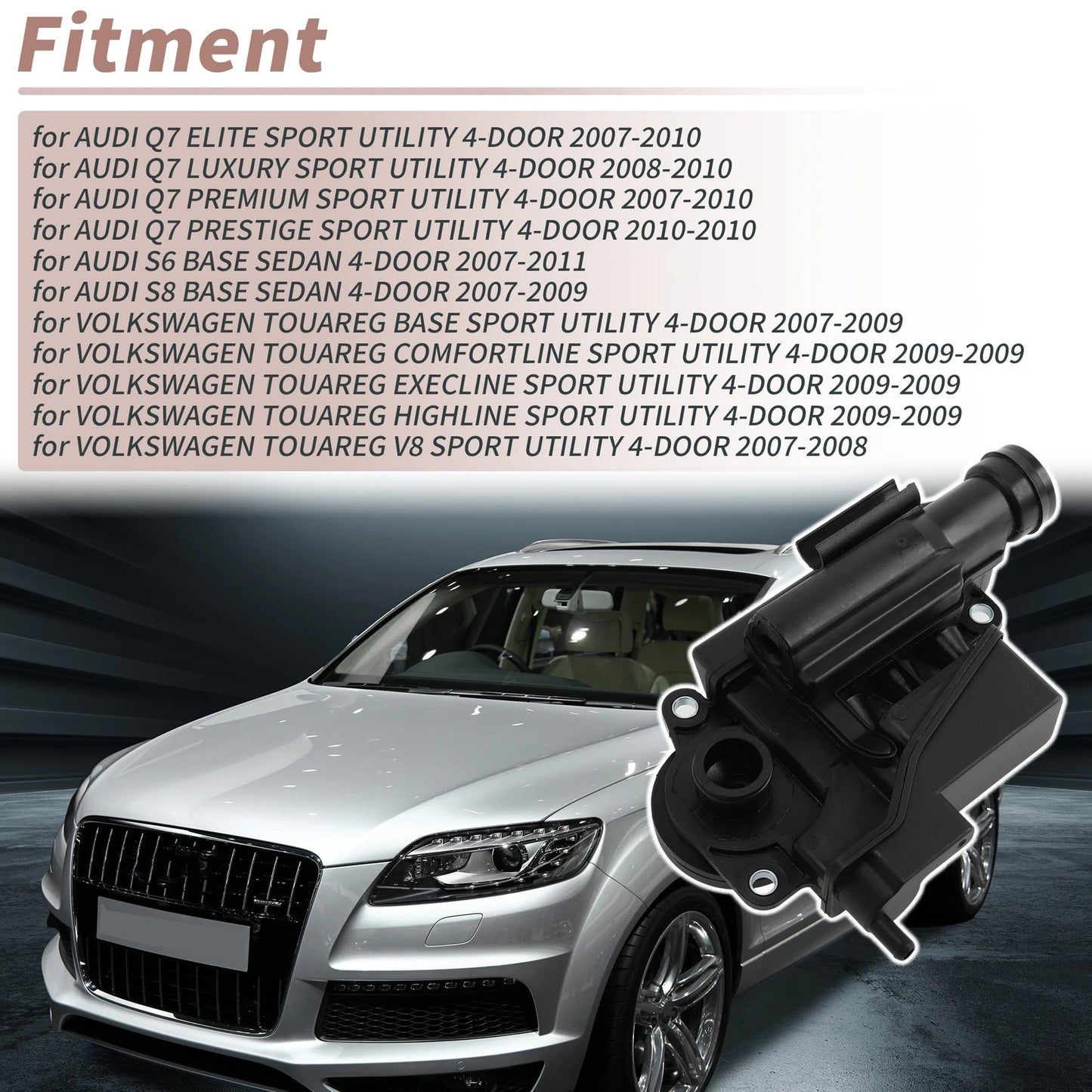 PCV Valve for Audi Q7 (2007–2010) 079103464D Black