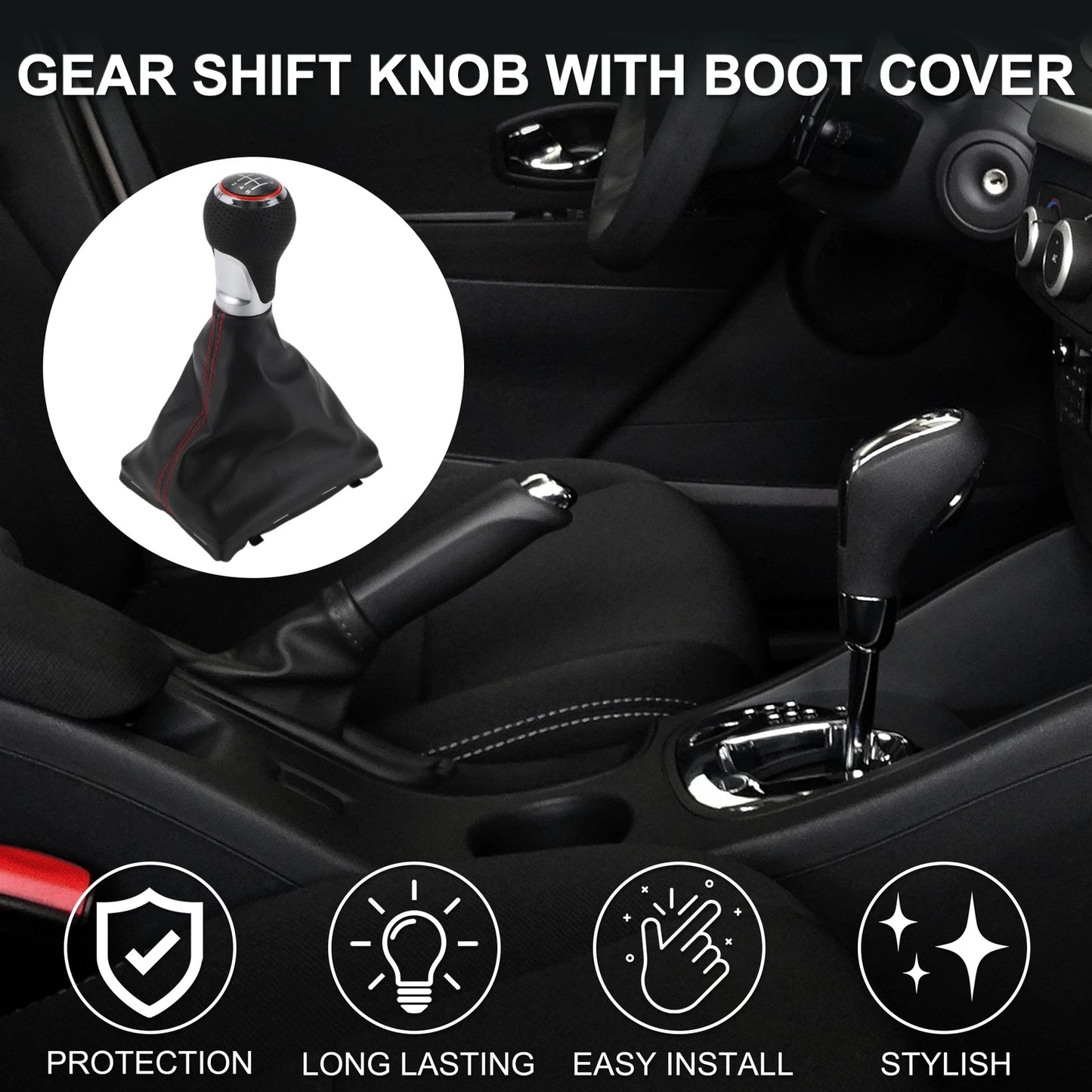 6 Speed Shift Knob with Cover No. 8K0863278H for Audi A4 B8 (2007–2015)
