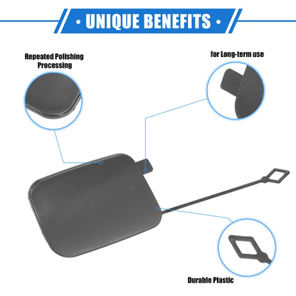 1 Pair Rear Tow Hook Eye Hole Cover Cap for BMW X5 (2016–2018) Gray