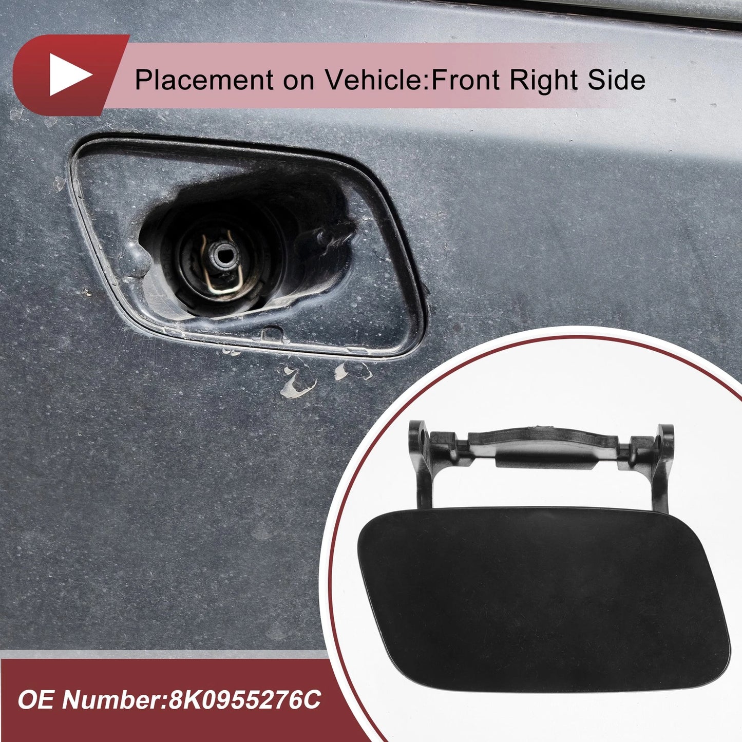 Front Right Washer Nozzle Cover Cap for Audi A4/A4 Quattro (2013) 1 Pcs