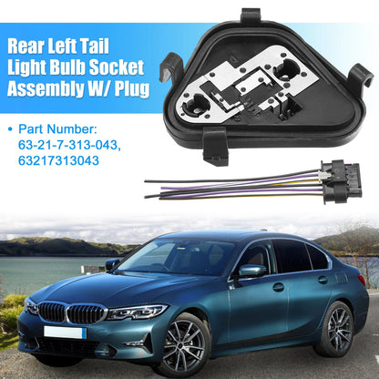 1 Set Rear Left Tail Light Lamp Rear Panel Bulb Socket Plug for BMW