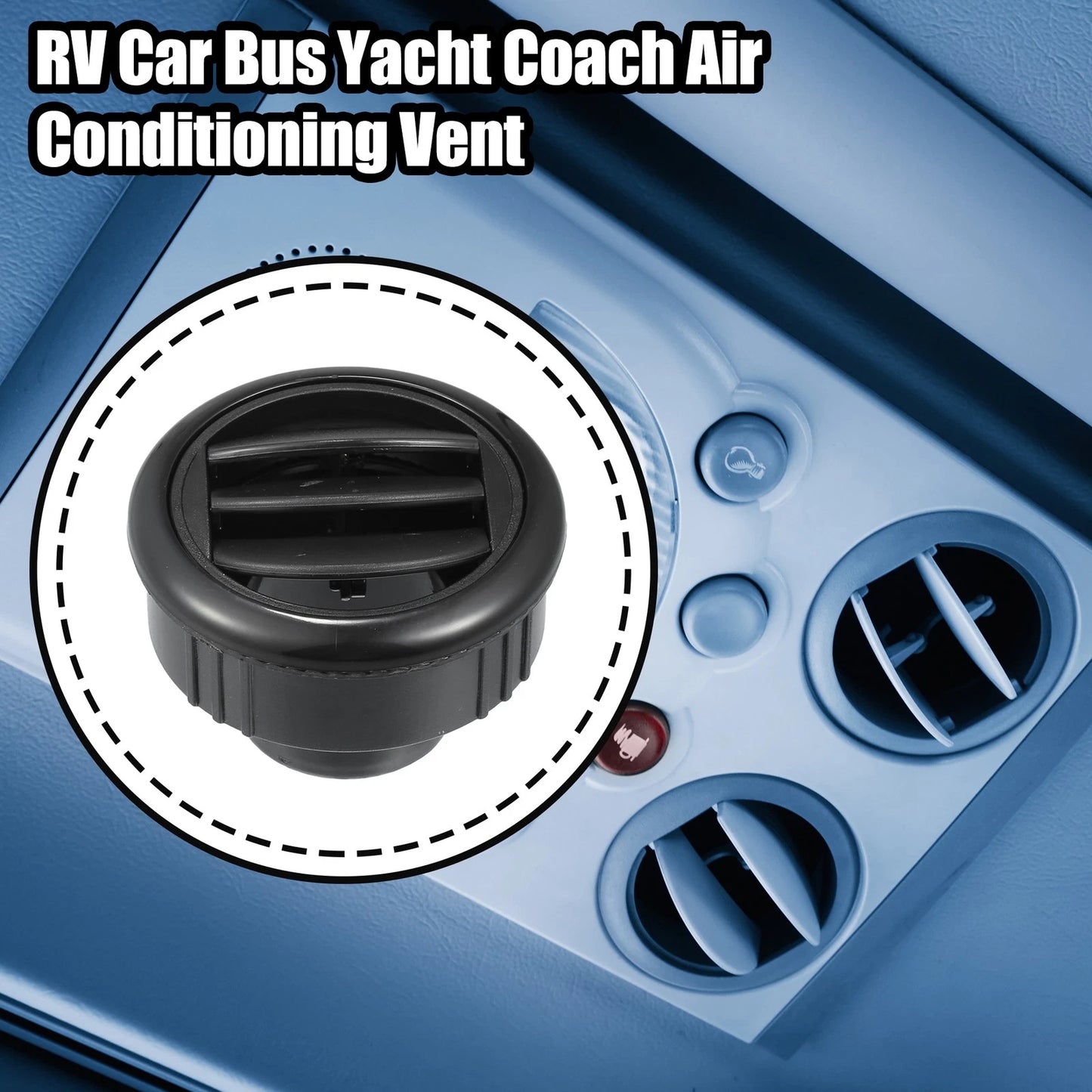 87mm Black AC Air Condition Vent Outlet for RV Bus Boat Yacht Caravan