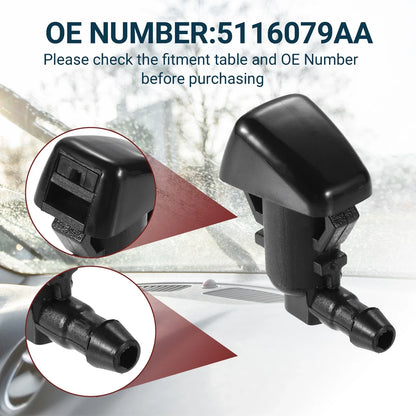 Windshield Washer Nozzle Set for Chrysler 300 (2005-2010) with Hose & Connectors