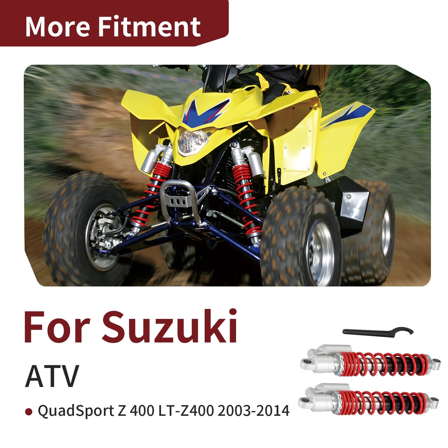 Adjustable Front Air Shocks for Suzuki Quadsport Z400 (2003–2014)