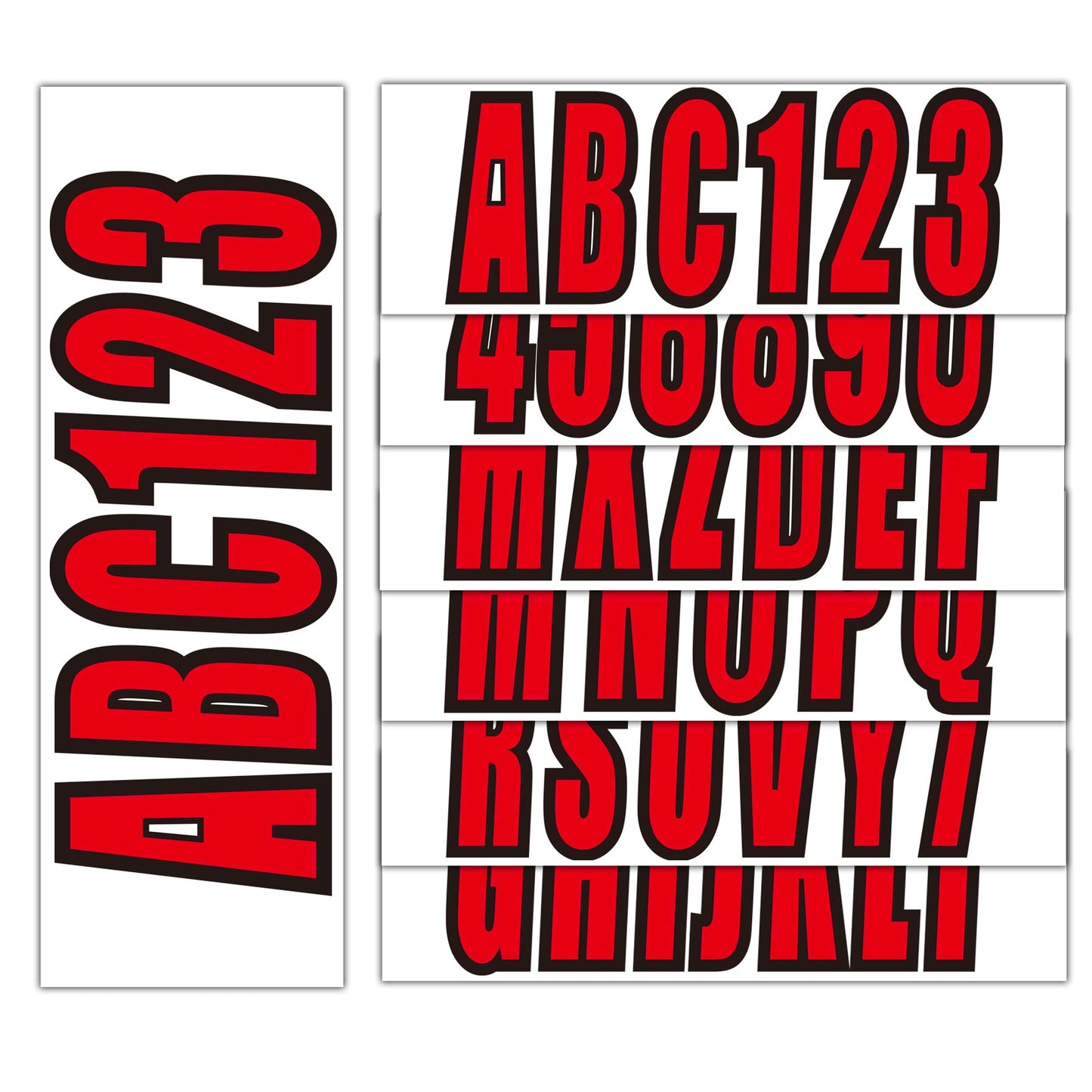Set of 4 Custom 3" Boat Registration Numbers & Letters Stickers