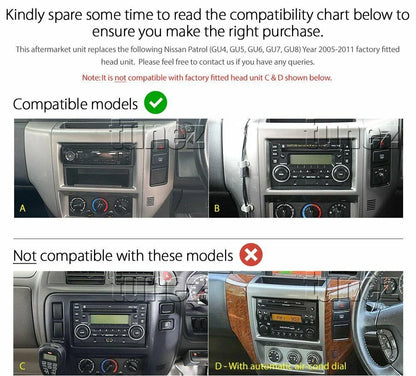64GB Apple CarPlay Android 10 Auto Car Radio Stereo for Nissan Patrol GU (2000-2023)