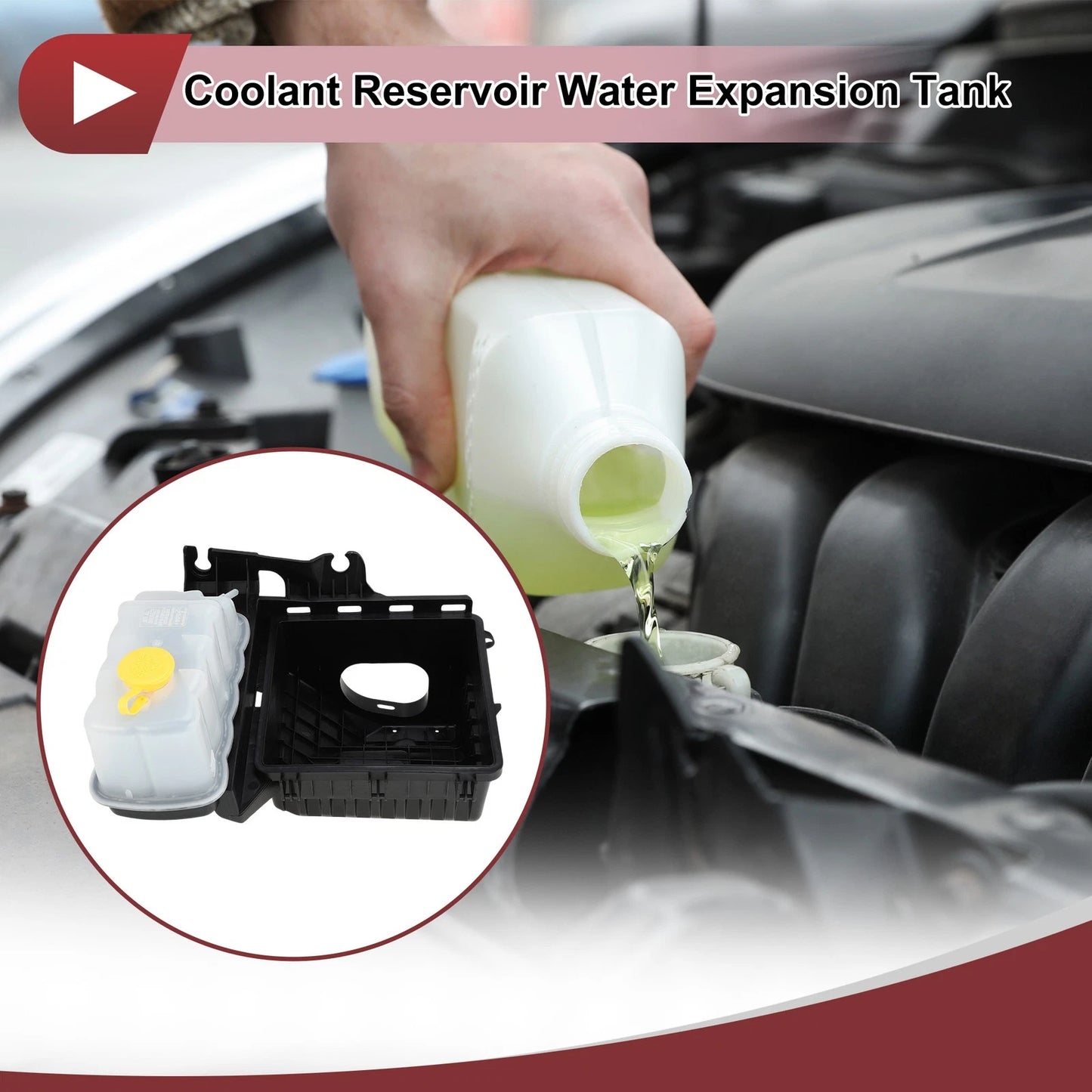Coolant Expansion Overflow Tank with Cap for Ford F-150, Lincoln Mark LT (2004–2008)