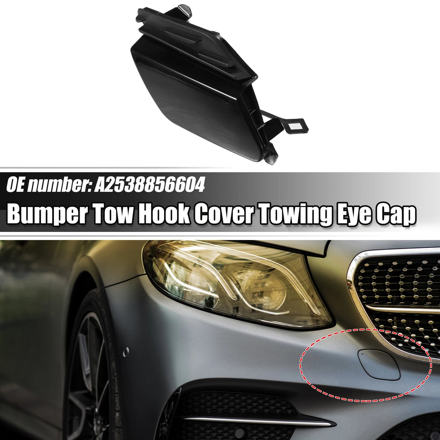 Tow Hook Cover for Mercedes-Benz GLC 43 AMG (2017–2020) Black