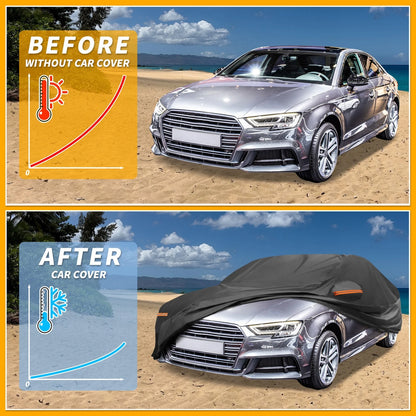 Waterproof Car Cover for Audi A3 Sedan (2013–2024) 210D-PU Black