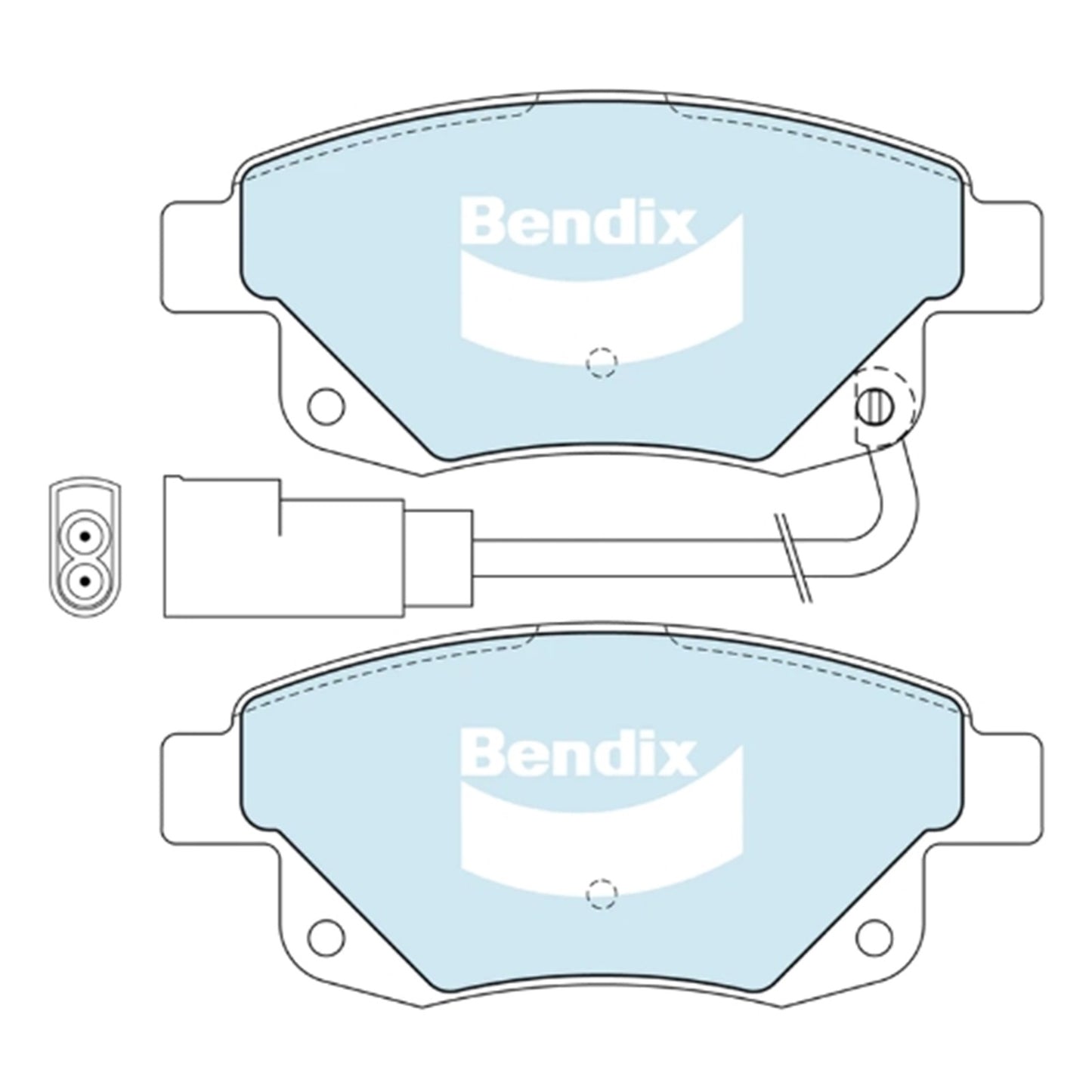 Set of 4 Bendix HD Rear Disc Brake Pads for Ford Transit (2006–2012)
