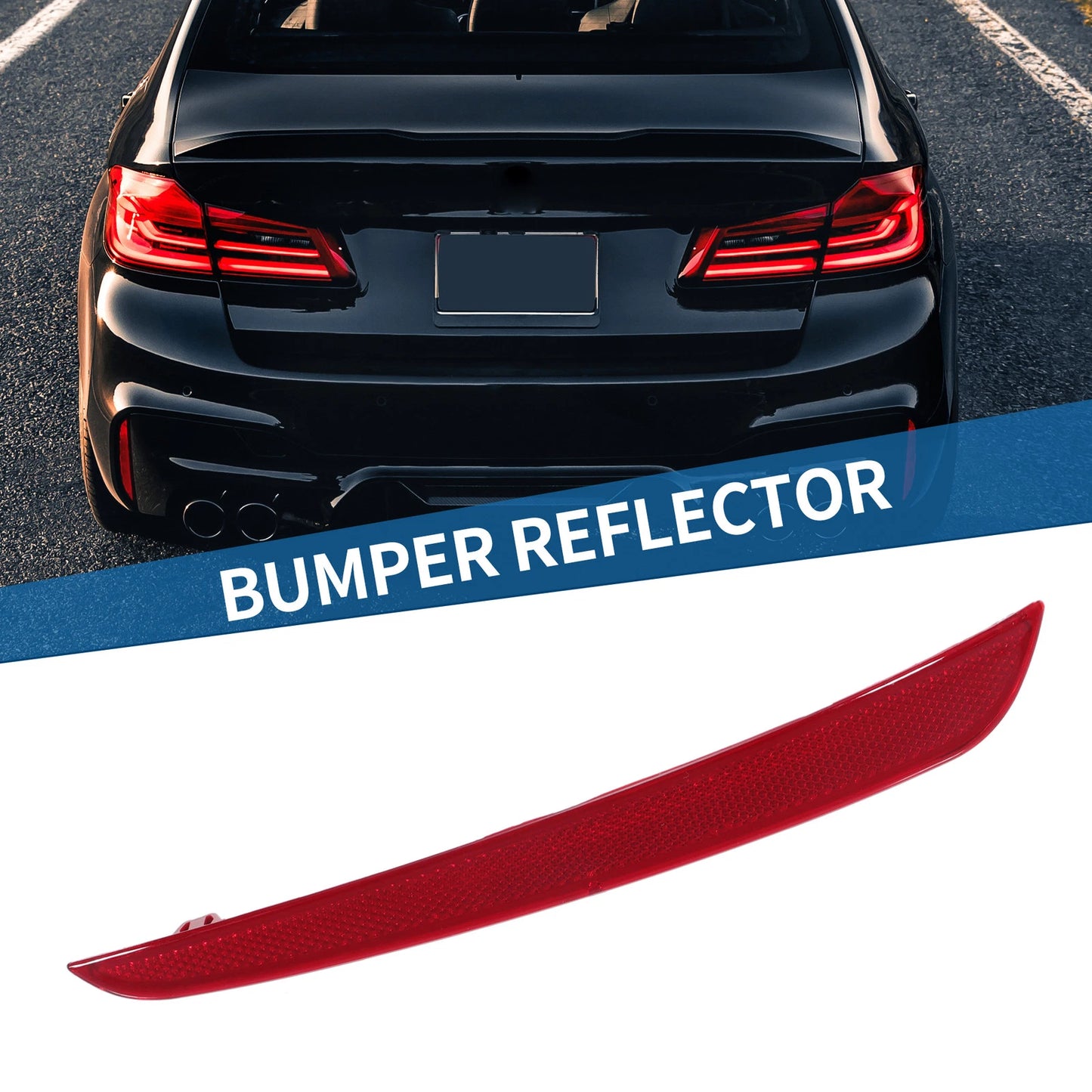 Rear Left Bumper Reflector No. 63147388765 for BMW M5 (2018–2020) Red