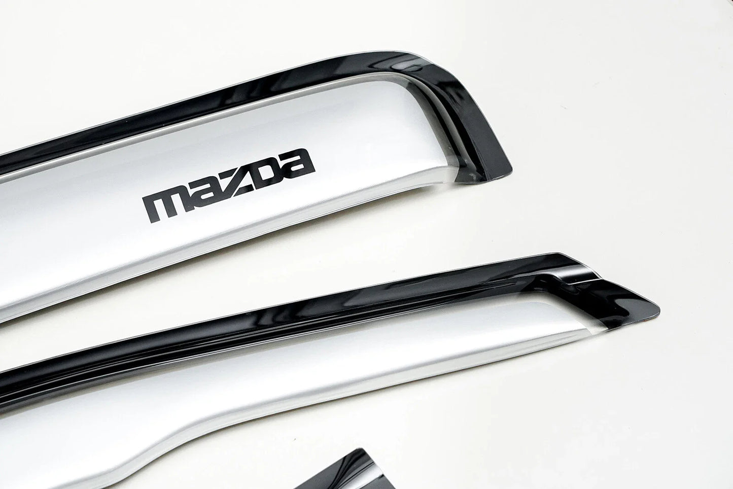 Silver Visor Shield Deflector Weather Guard for Mazda BT-50 (2006-2011)