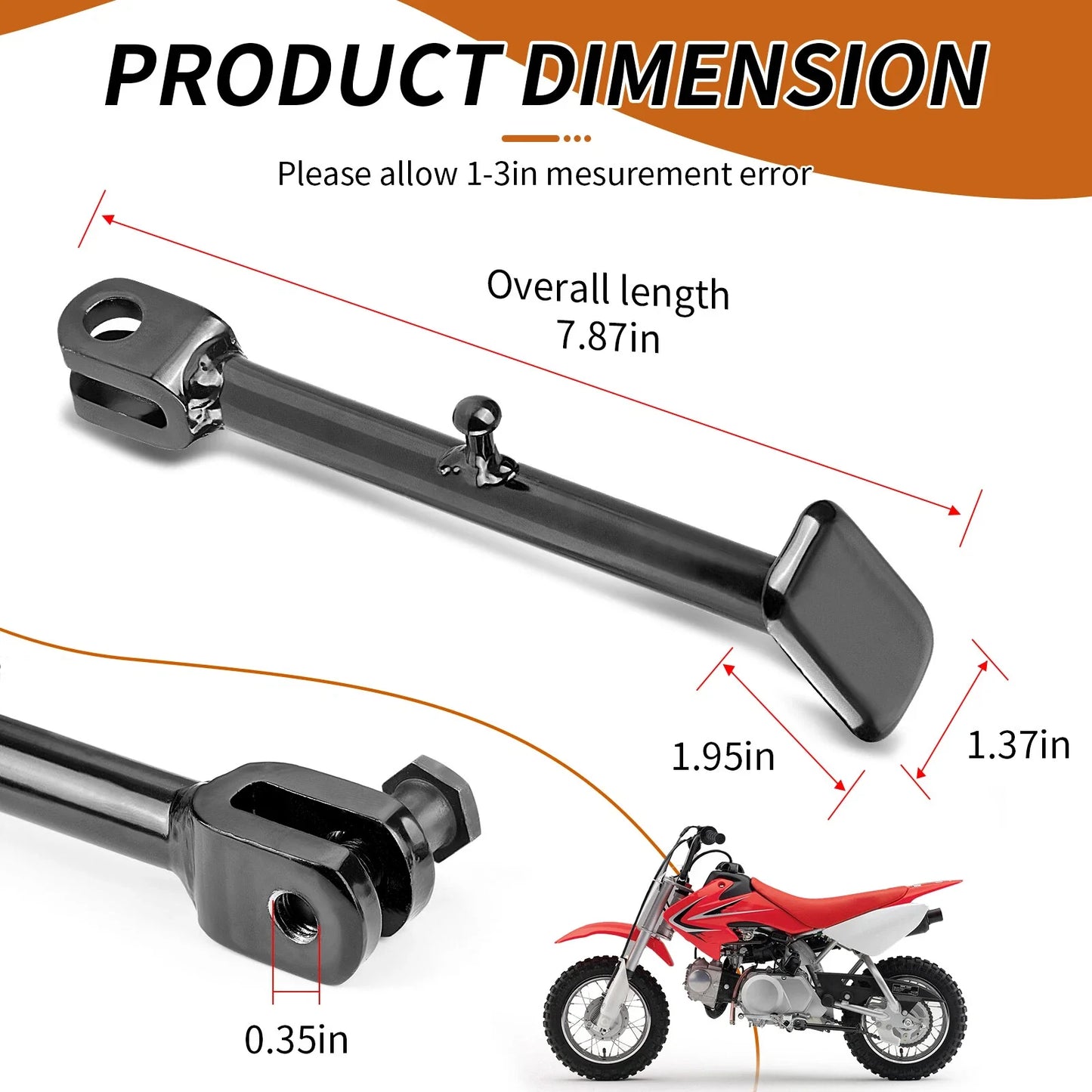 Side Kick Stand Assembly w/ Spring Bolt for Honda CRF50F (2004–2012)