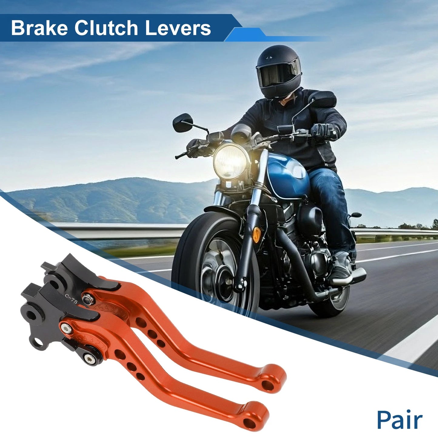 Adjustable Short Brake Clutch Levers for BMW R Nine T (2014–2016) - Orange