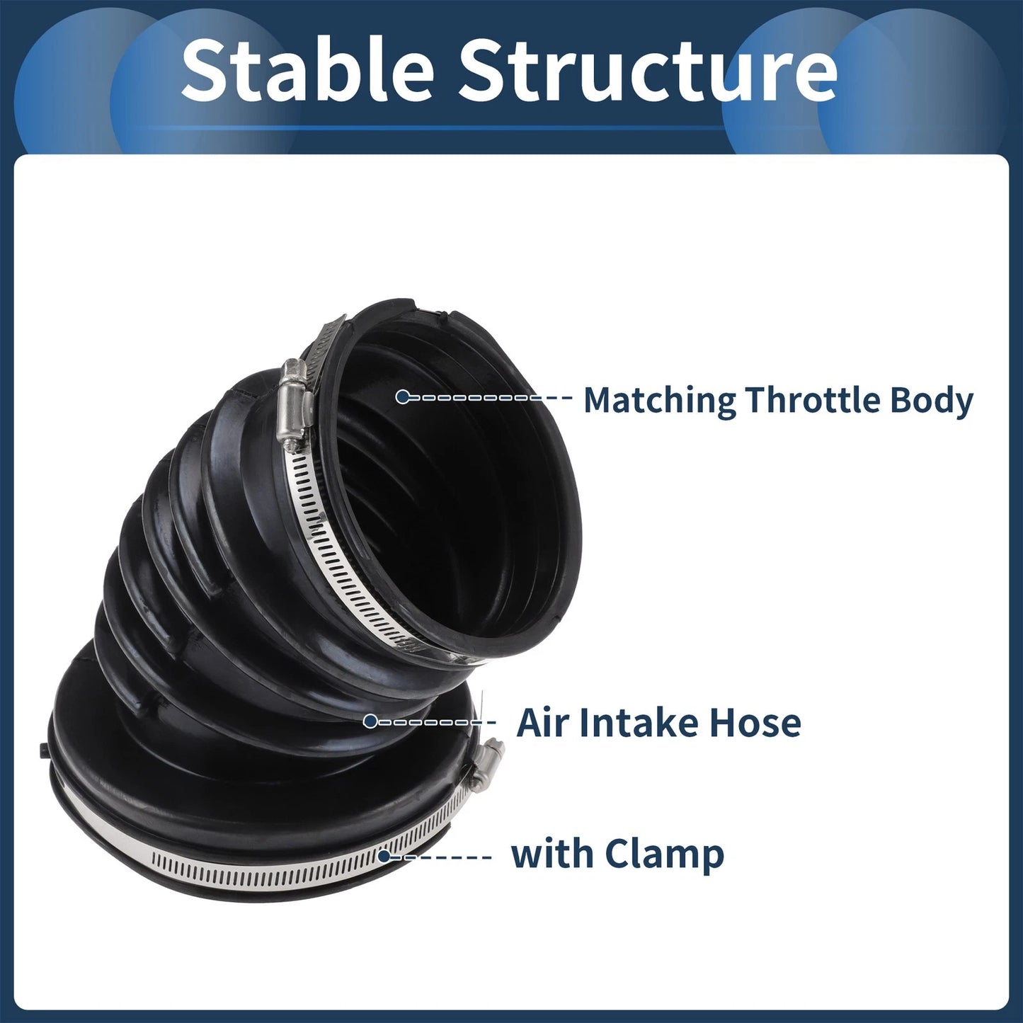 Engine Air Intake Hose for Dodge (No. 53032944AL) Rubber Clamp