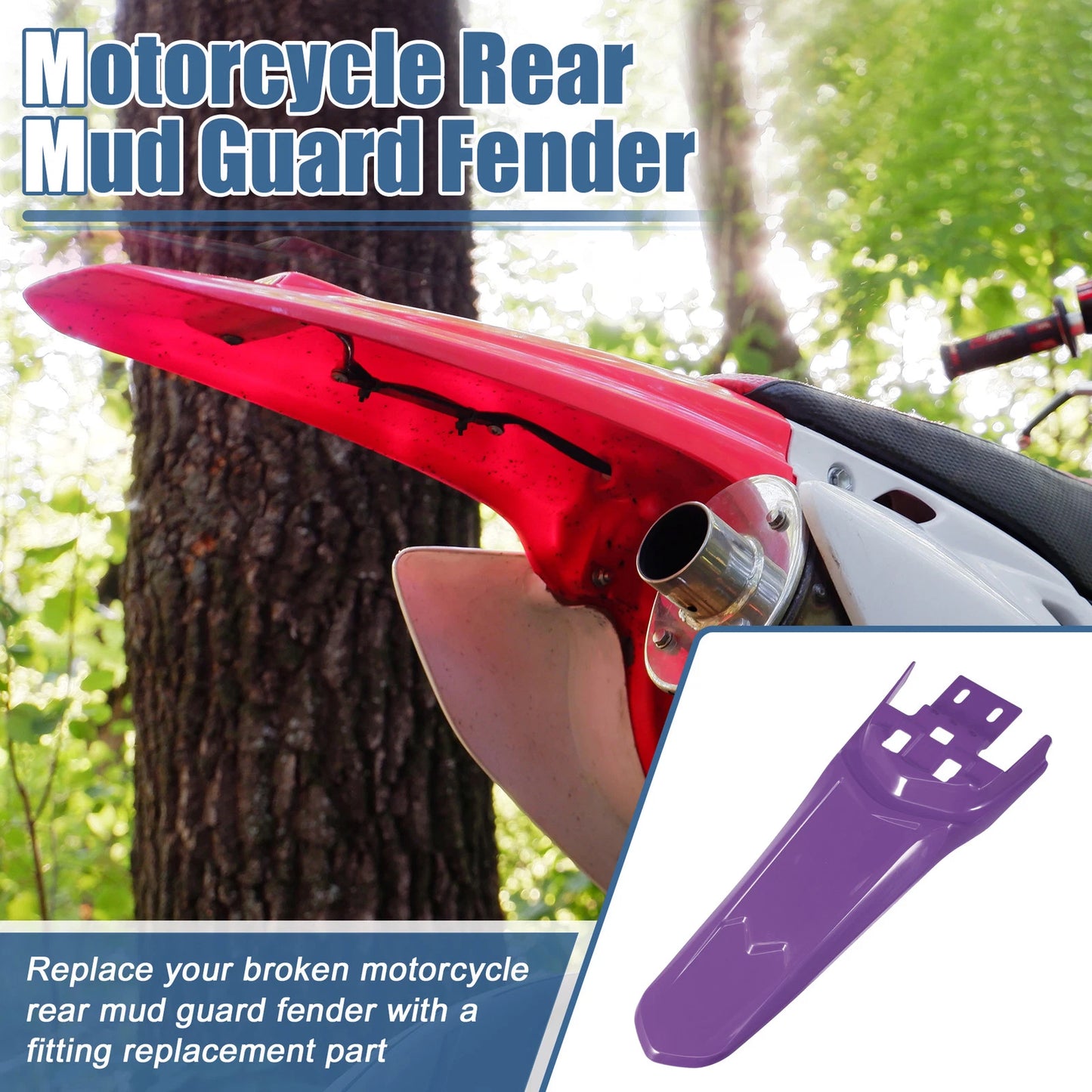 Rear Tail Mud Guard Fender for Sur Ron Light X S (2019–2023) - Purple