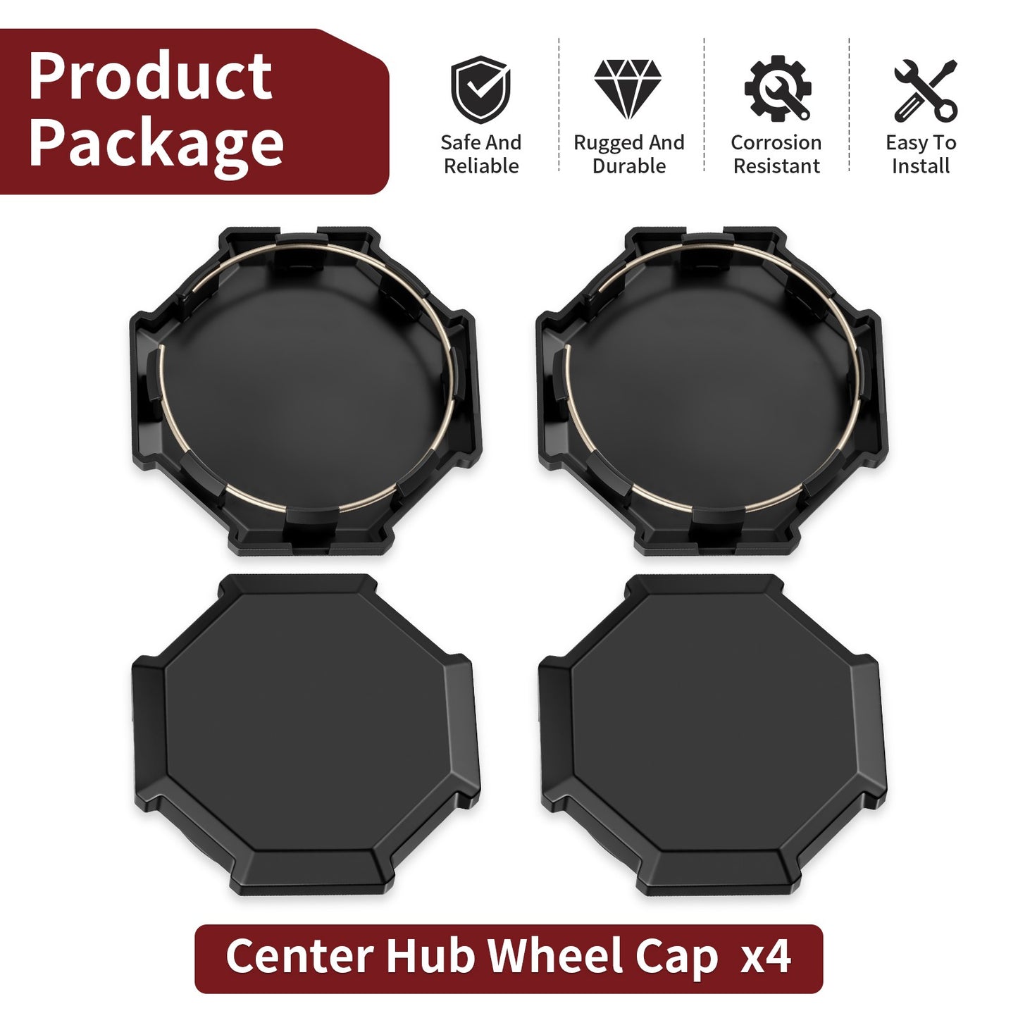 Set of 4 Center Hub Wheel Caps for Polaris Sportsman 850 SP (2018–2019)
