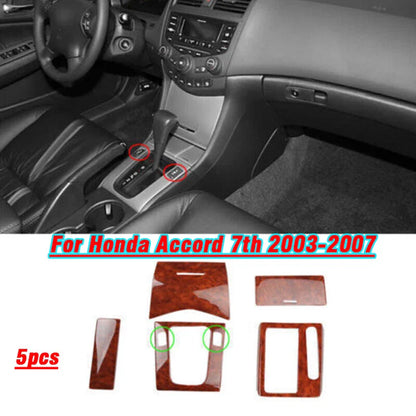 Central Console Gear Shift Frame Trim Wood Grain for Honda Accord (2003–2007)