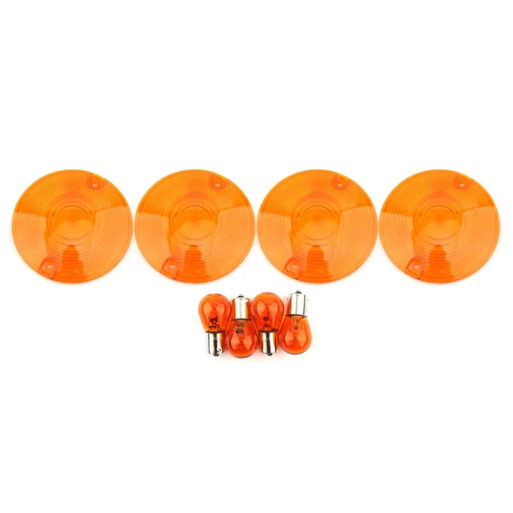 4 x Turn Signal Light Amber Lens Covers for Harley Davidson Road King (1994-2010)