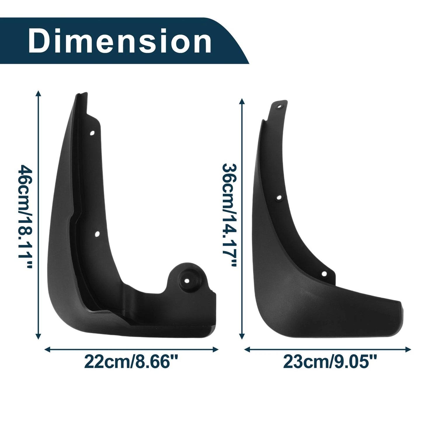 Set of 4 Mud Flaps Splash Guards for Skoda Yeti (2016–2019)