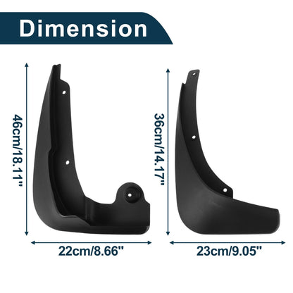 Set of 4 Mud Flaps Splash Guards for Skoda Yeti (2016–2019)