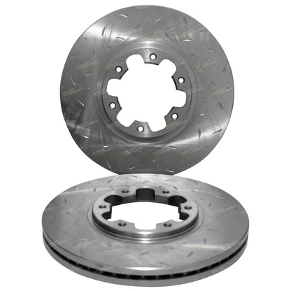 2x Front Drilled & Slotted Disc Rotors for Nissan Pathfinder R50 (1999-2005)