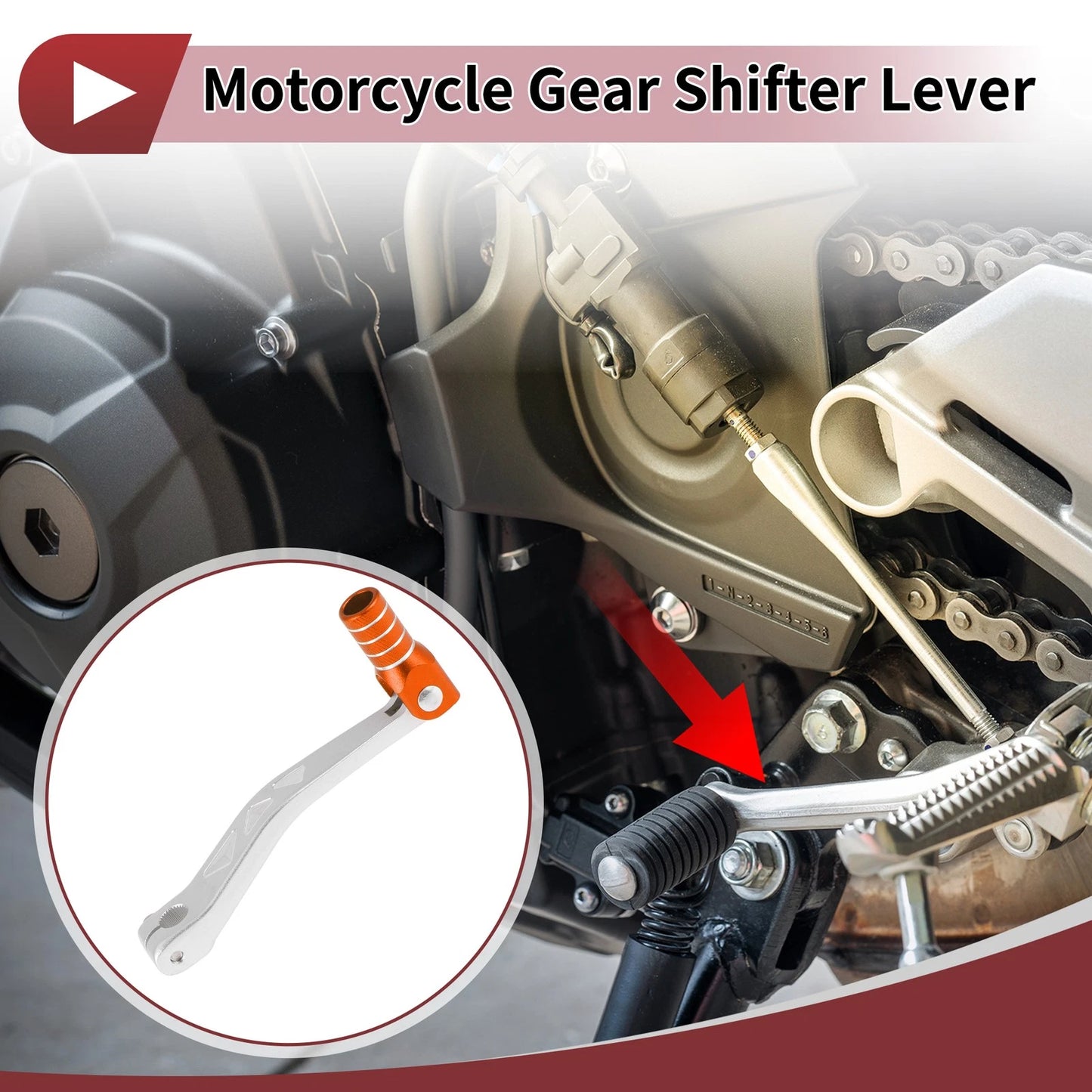 Folding Gear Shifter Levers for Yamaha TTR 50 (2000–2023) - Silver, Orange