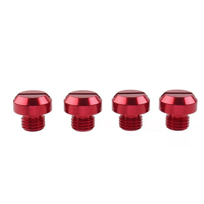 Set of 4 M10 Motorcycle Mirror Hole Blanking Plugs Screws Caps Red