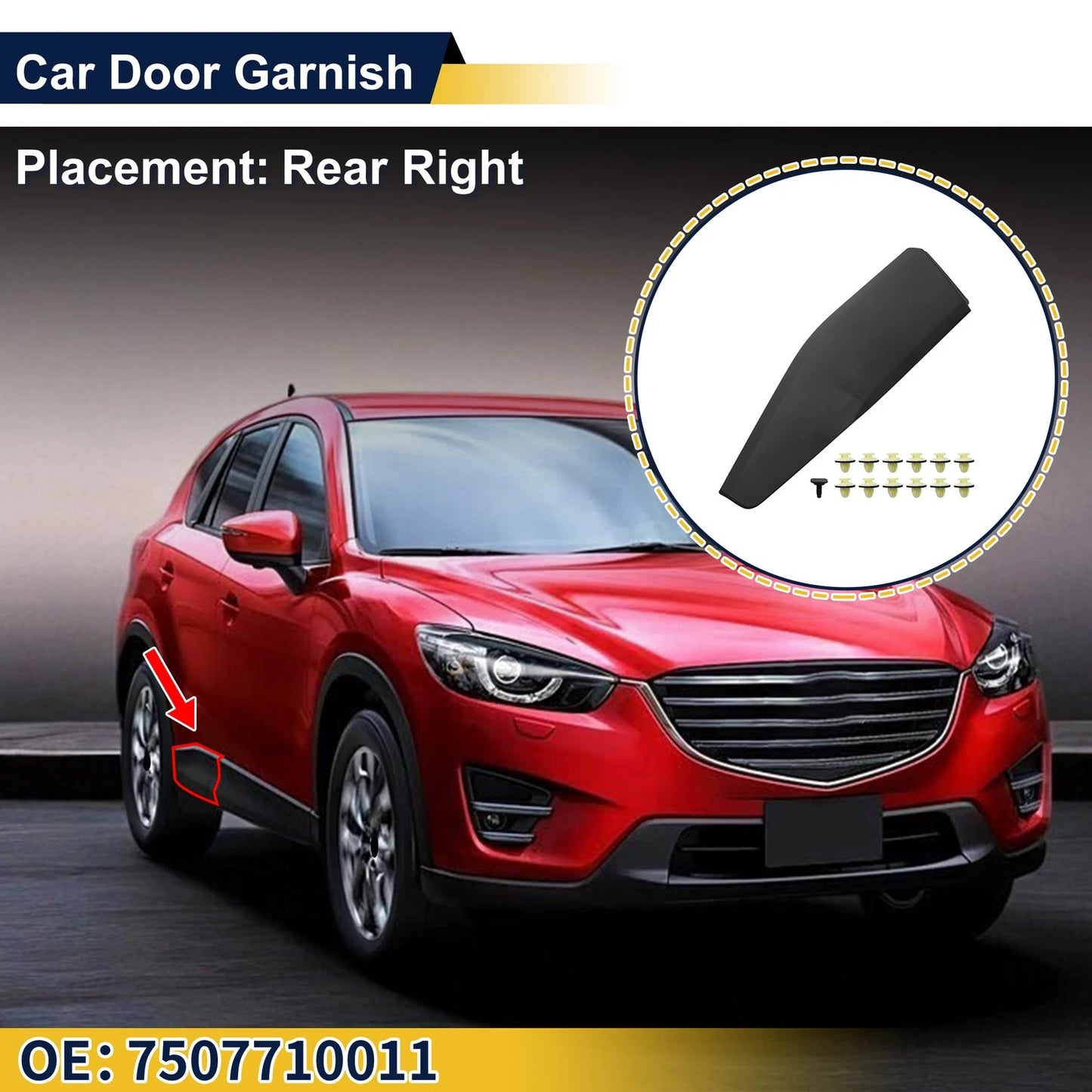 Door Side Lower Trim Garnish No. 7507710011 for Toyota C-HR (2017–2023)