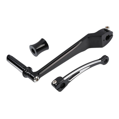 Black CNC Shifter Lever Set for Harley Street Glide, Softail (1986-2023)