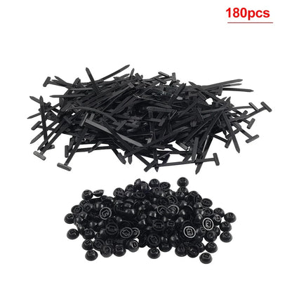 180Pcs Zip Tie Cable Buckle Fasteners for Car Daily Fixing