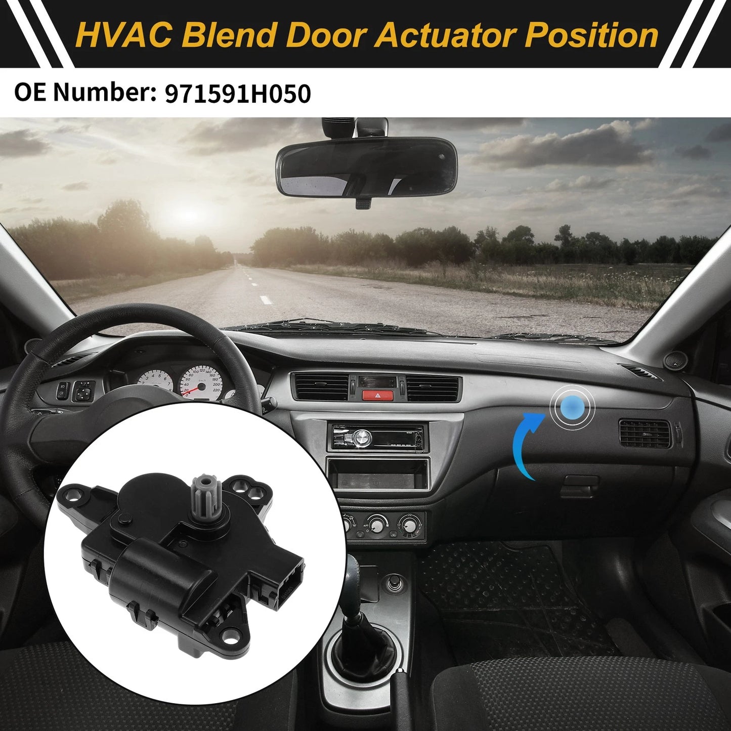 HVAC Heater Blend Door Actuator for Hyundai Elantra (2011–2016) No. 971591H050