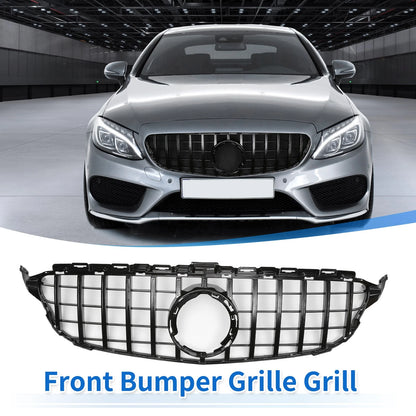 Front Upper Bumper Grille for Mercedes-Benz C250 (2013–2016) Black