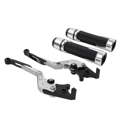 Silver Extendable Brake Clutch Lever Grip Set for Ducati Panigale (2016-2020)