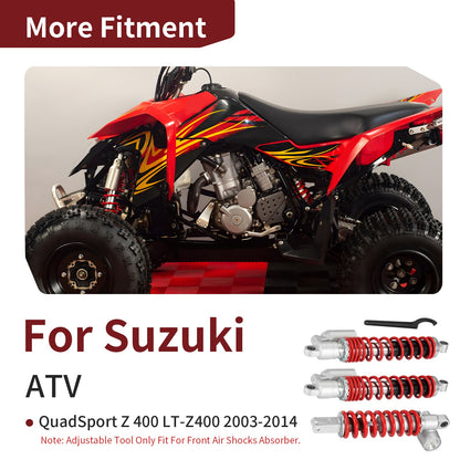 Set of 2 Front Rear Air Shocks for Suzuki Quadsport Z400 (2003–2014)